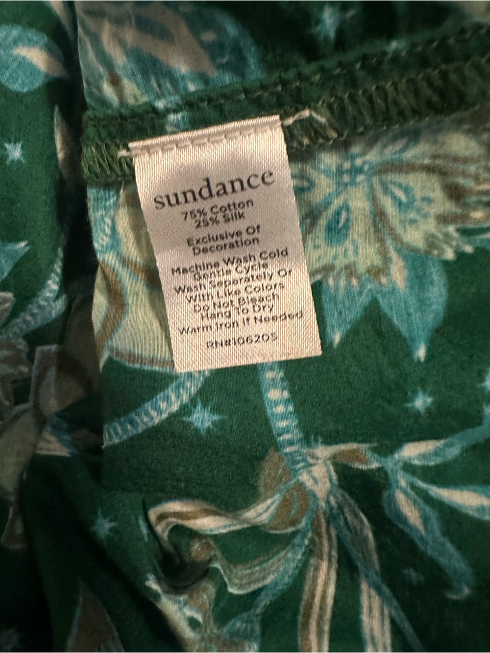 Sundance Arvilla silk blend green floral boho blouse L - Picture 5 of 5